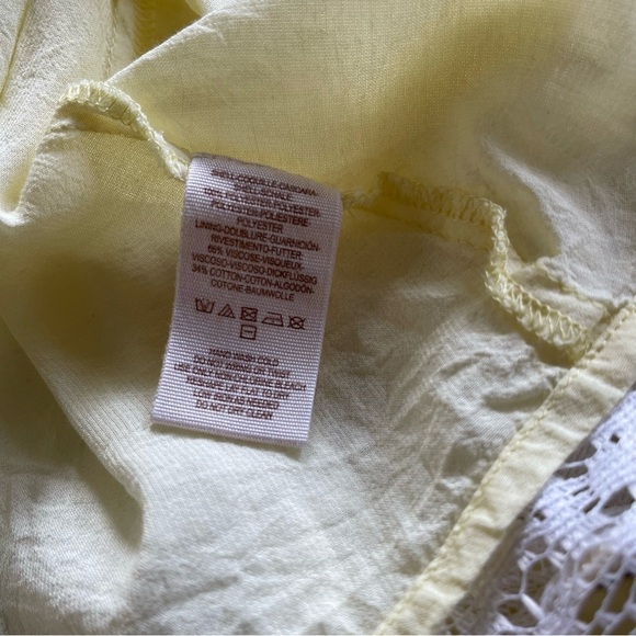Free People Lace Rocco Mini Sundress White Yellow, Size 2 - Picture 10 of 10